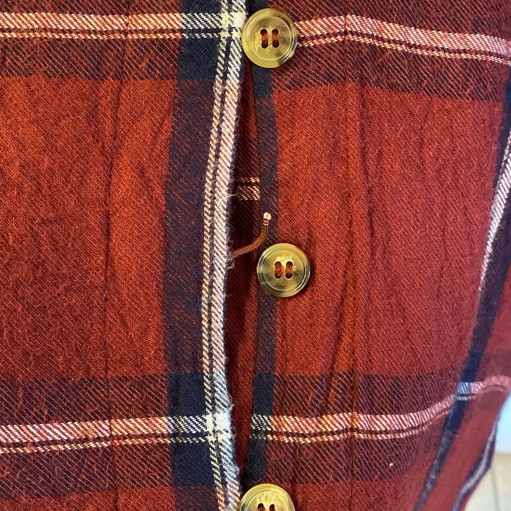 Flannel Tie Front Top - Picture 7 of 9